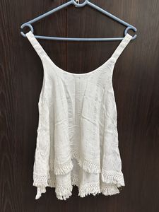 White Sleeveless Layered Tank Top