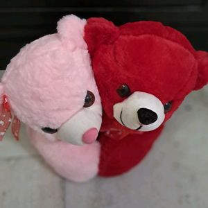 SOFT TOY PINK AND RED TEDDY 🐻