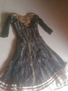 Elegant Black &amp; Gold Kurta Set