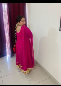 Elegant Pink Anarkali  Kurta Set