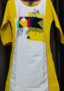 Geometric Print Yellow Tunic