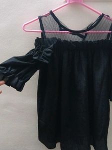 Black Cold Shoulder Top