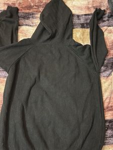 Black Knit Hoodie