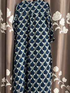 Blue Leaf Print Kurta