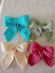 crocheted Bow Hair Accessories