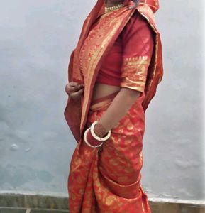 Elegant Red Banarasi Saree