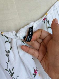 Floral Embroidered White Sundress