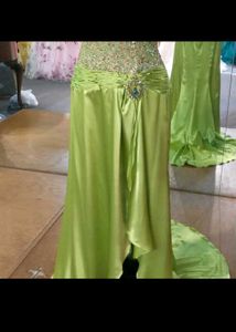 Slit Trail Rhinestone Halter Dress Gown Urbanic