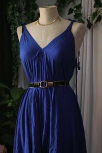 Blue V-Neck Jumpsuit
