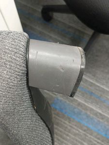 Grey Ribbed Round Toe Heels