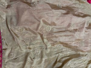 Pink &amp; Gold Embroidered Lehenga Saare