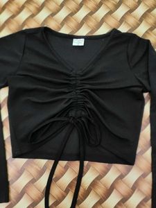 Black Bell Sleeve Top