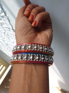 Colorful Rhinestone Bangles (Set of 2)