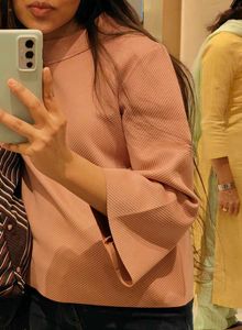 Chic Pink Mock Neck Top