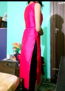 Pink Embroidered Kurta