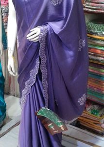 Elegant Purple Embellished Saree