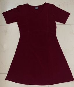 Burgundy A-Line Dress