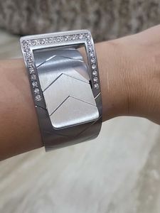 Cuff Bangle with Rhinestones