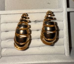 Gold Tone Spiral Earrings
