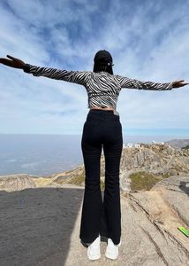 Stylish Black Split Hem top