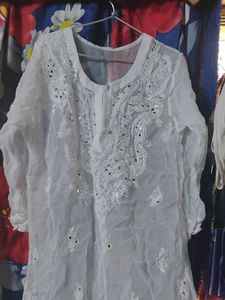 White Embroidered Kurta