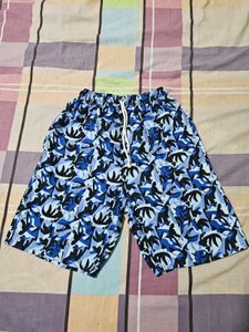 Blue Patterned Shorts