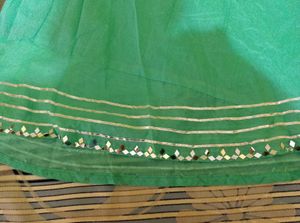 Mint Green Embroidered Blouse With Lehenga