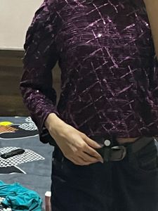 Stylish Purple Sequin Top