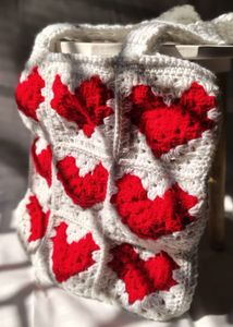 Crochet Heart Tote Bag