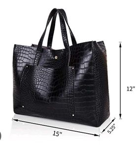 Chic Black Tote &amp; Pouch Set