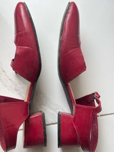 Red Slingback Flats- Mary Jane