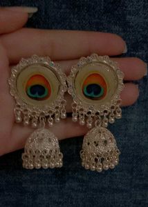 Peacock Jhumka Earrings