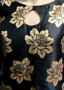 Black And Golden Zariwork Embroided Kurta