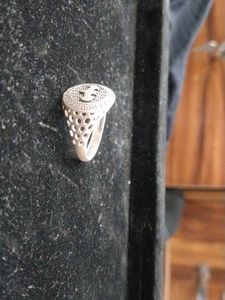 Vintage Silver-Tone Greek Mens Ring