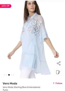 Vero ModaVero Moda Sterling Blue Embroidered Tunic