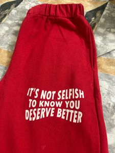 Red Graphic Print Lounge Pants