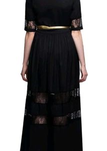 Elegant Black Dress with Belt Size M