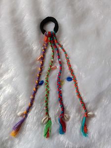 Braided Hair Tie with Shells