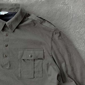 Calvin Klein Khaki Long Sleeve Polo