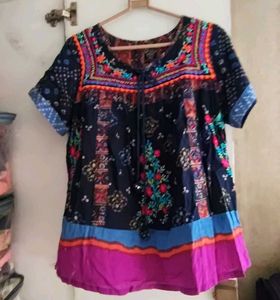 Embroidered Colorful Top