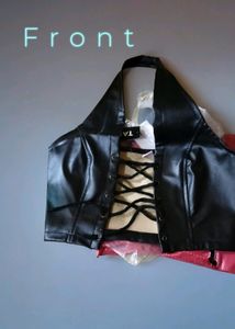 Gothic Faux Leather Top (Backless)