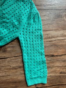 Teal Crop Knit Sweater