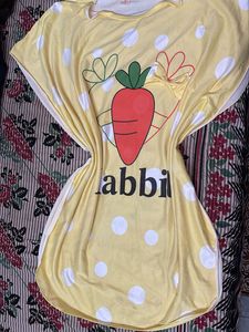 Cute Rabbit Print Night Suit
