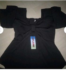 Chic Black Peplum Top