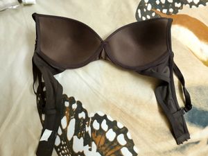 2 Black And Brown Paded Nylon Spandex Bras