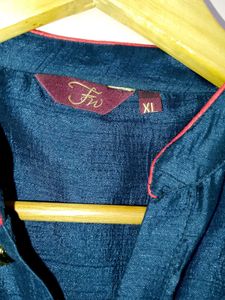 Elegant Embroidered Navy Blue Kurti