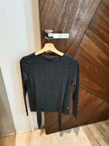 Gray Long Sleeve Top
