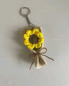 Crochet Flower Bouquet Keychain