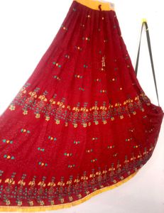 Red &amp; Yellow Embroidered Skirt