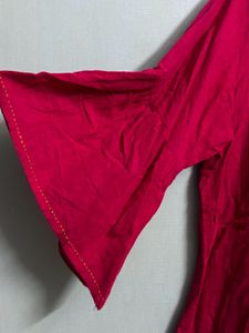 Magenta Elephant Embroidered Top